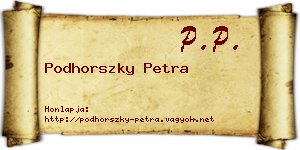 Podhorszky Petra névjegykártya